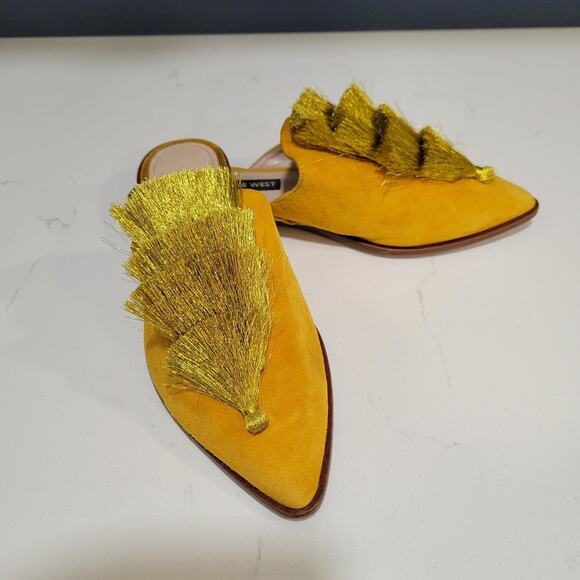 Nine West Ollial Leather Upper Mules With Tassels Size 6M - Picture 1 of 9